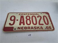 1966 Nebraska License Plate