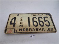 1969 Nebraska License Plate