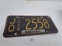 1968 Kansas  License Plate