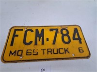1965 Missouri License Plate