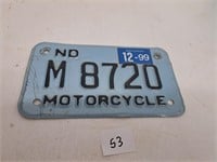 1999 North Dakota MC License Plate