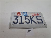 2009 Utah  MC License Plate