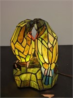 Vintage Stained Glass Lovebird Lamp