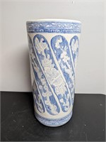 Vintage Oriental Umbrella Stand Ceramic