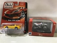 Auto World ‘93 Firebird, NewRay mini bike