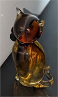 Murano Art Glass Cat w/ Bow