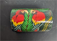 Parrot Themed Wood Box Hinged Lid