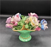 Vintage Staffordshire Flowers in a Basket