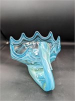 Vintage Art Glass Swan Bowl