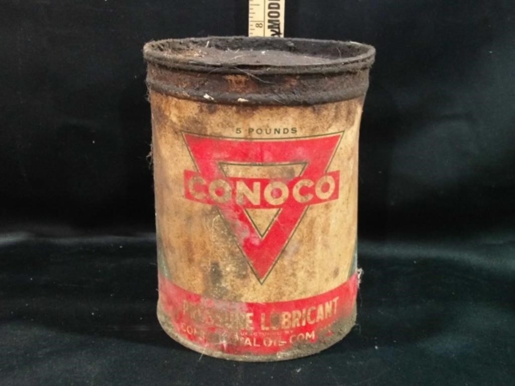 5lb. CONOCO LUBRICANT CAN / PRY TOP STYLE