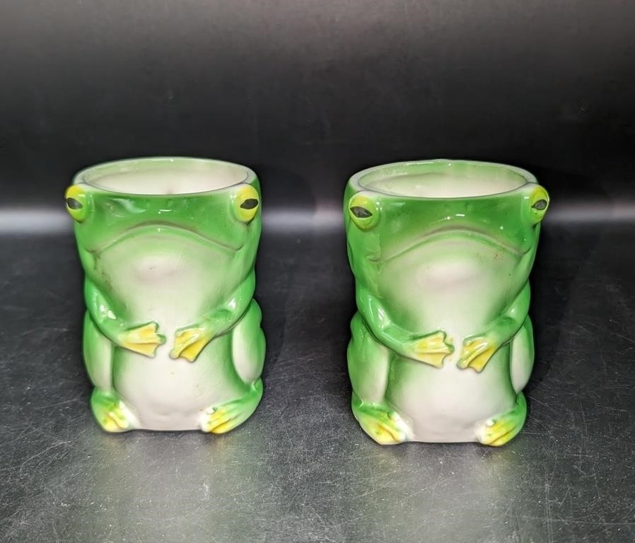 2 Pc. Franci Villa Vanilla Frog Mugs