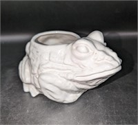 Small Frog Planter White Ceramic