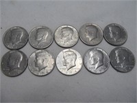 10pc US Kennedy Half Dollar Coins 1971 & 1974