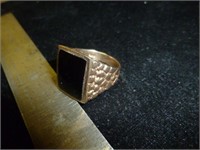 10k Gold & Black Onyx Vintage Men's Nugget Ring