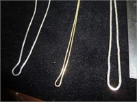3pc Sterling Silver Necklace Chains