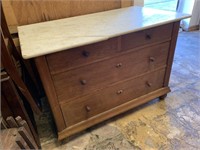 19th Century Oak Washstand With Marble Top