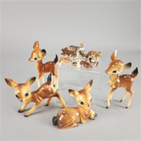 1950's Plastic Deer / Miniature Porcelain Animals