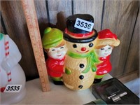 1960'S SNOWMAN AND KIDS BLOW MOLD