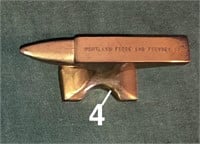 Mini brass paperweight anvil