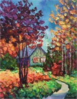 "Autumn Cottage”20"x16"Original Painting-Antanenka