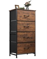 WLIVE Dresser with 4 Fabric Drawers, Rustic Brown