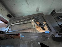 Hand saws(3) and metal straight edge