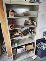 Metal shelving and contents