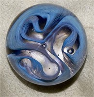 Signed Michael Nourot Blue Swirl Art Glass