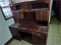 Wooden desk with top