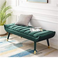 Modway Guess Channel Tufted Velvet Bench, Green