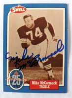 Mike McCormack HOF 84 Signed Auto Football Card