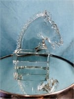 Heisey Crystal Horse Bookend
