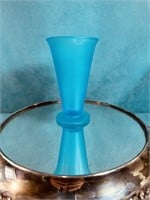 Tiffin Satin Sky Blue Flared Dahlia Vase