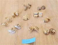 10 PAIRS OF GOLD TONED EARRINGS