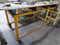 Steel Plate Top Mobile Work Bench Approx 2m x 1m