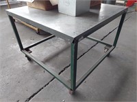 Steel Plate Top Mobile Work Bench, 1100mm x 1100mm