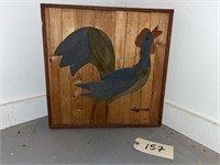 1970's Wood Lathe Rooster Decor