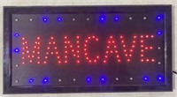 (AA) 'MANCAVE' Wall Hanging Light Sign (19"×10")