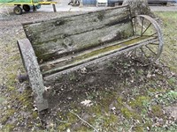 Rustic Wagon Wheel Bench
