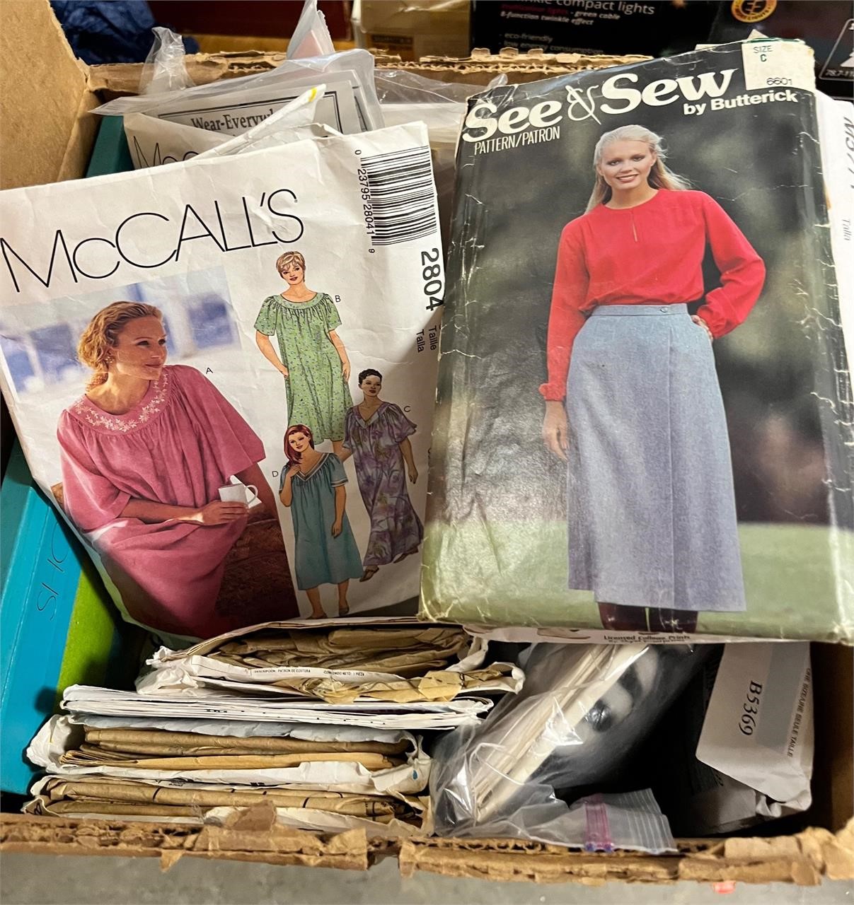 Box of Vintage Dress and Costume Patterns
