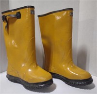(ZZ) PHP Yellow Rubber Rain Boots Mens, Size 9
