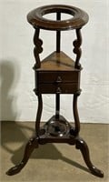 (F) Vintage Pedestal Stand with 2 Drawers 33”