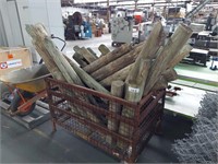 Qty Treated Pine Posts & Steel Mesh Sided Stillage