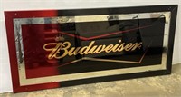 (HA) Budweiser Glass Mirror Sign 51 1/2” x 24”