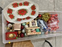 Christmas Ornaments and Platter Lot
