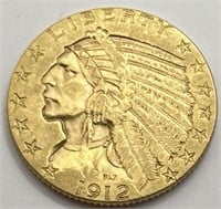 1912 United States $5 Indian Head Gold Coin