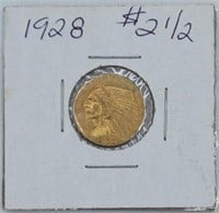 1928 United States $2 1/2 Indian Head Gold Coin