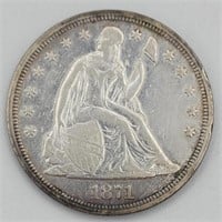 1871 P Seated Liberty Half Dollar