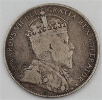 1890 Edwardvs VII Canadian 50 Cent Coin