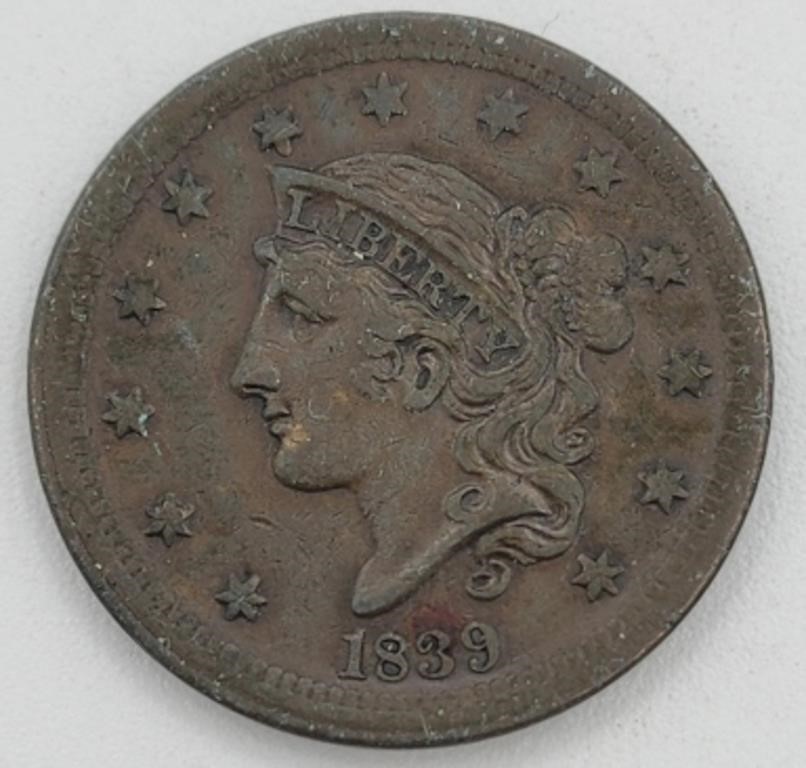 1839 Large Cent "Silly Head"